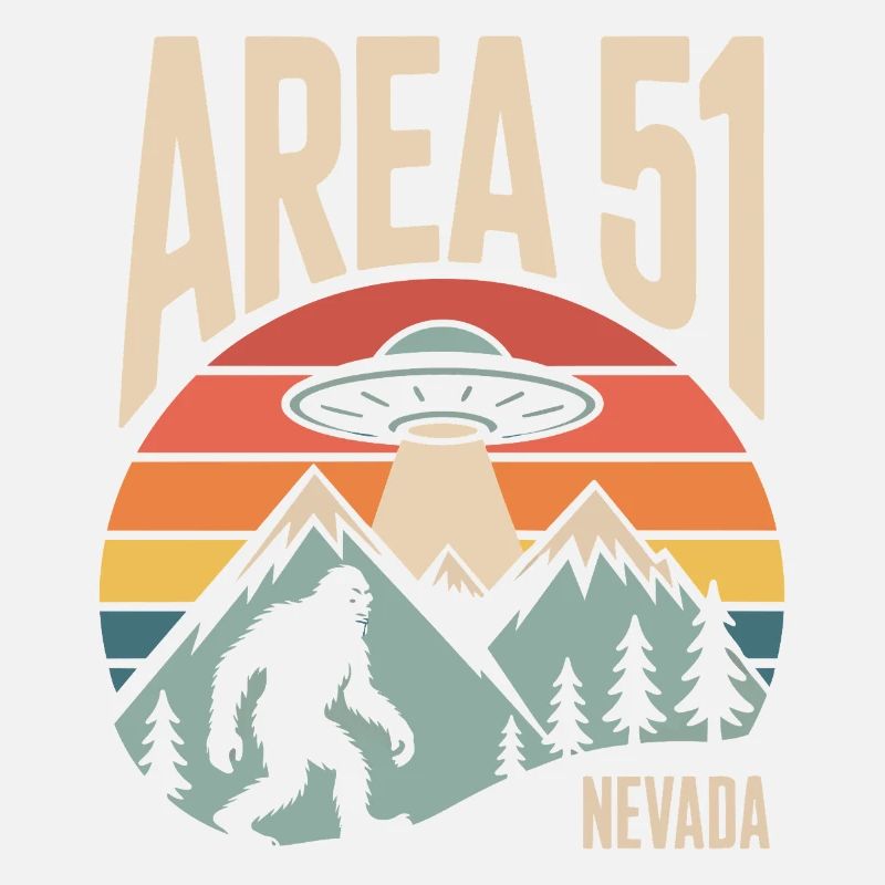 Area 51 Nevada UFO Retro Design