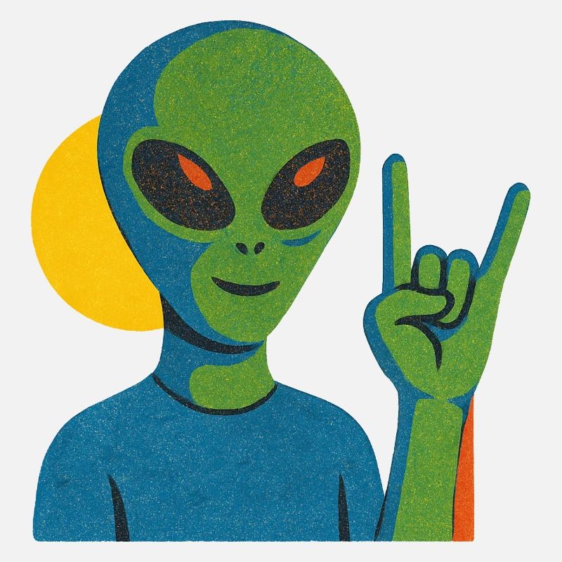 Neon Alien Rock Sign
