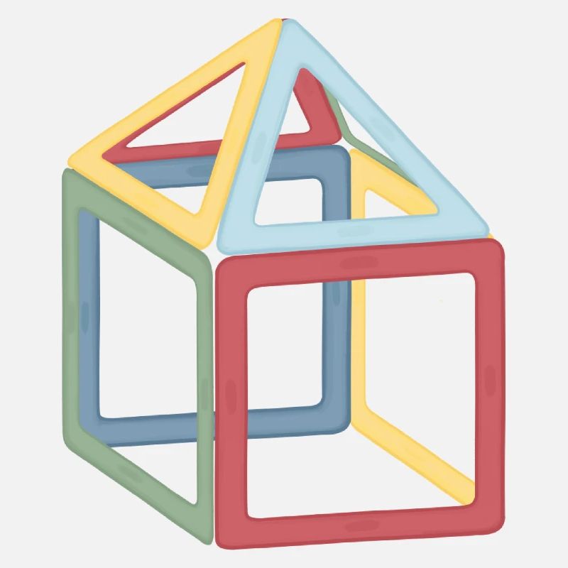 Composition colorée de blocs cubiques