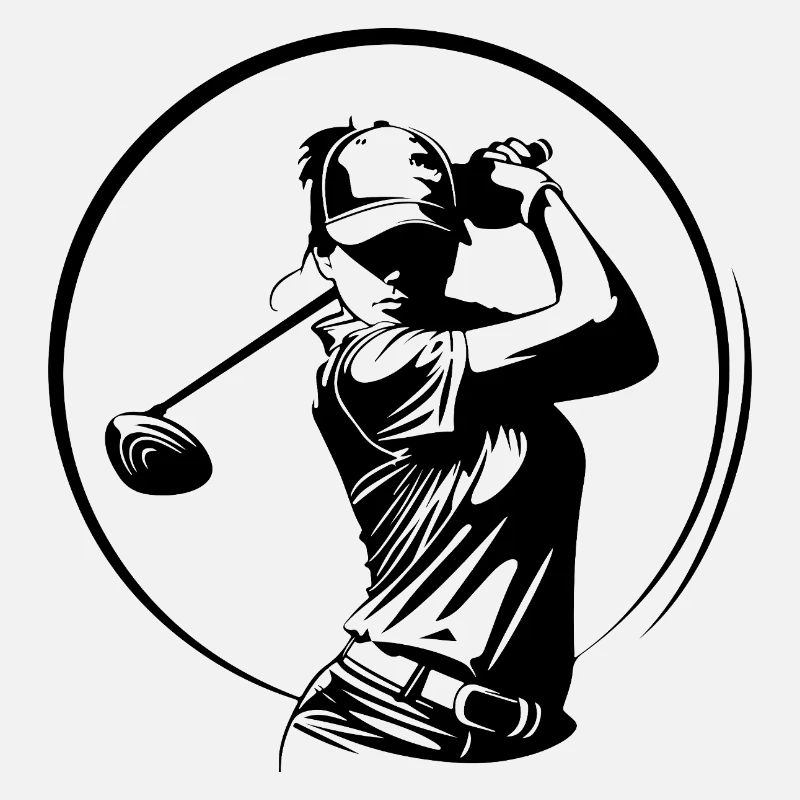 Silhouette de la femme golfeuse