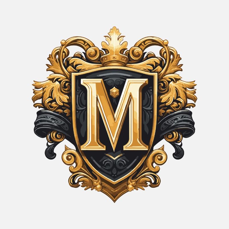 M Letter Name Crown
