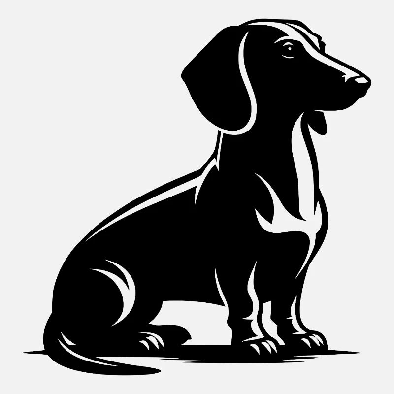 Noble teckel dessinant Chien de chasse Silhouette
