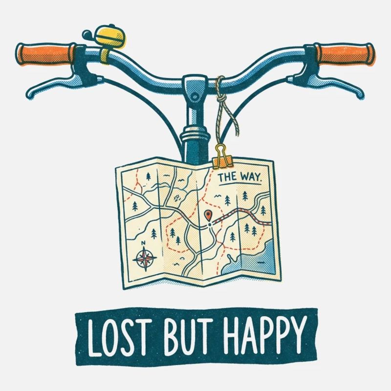 Lost But Happy Risograph Bicycle Art