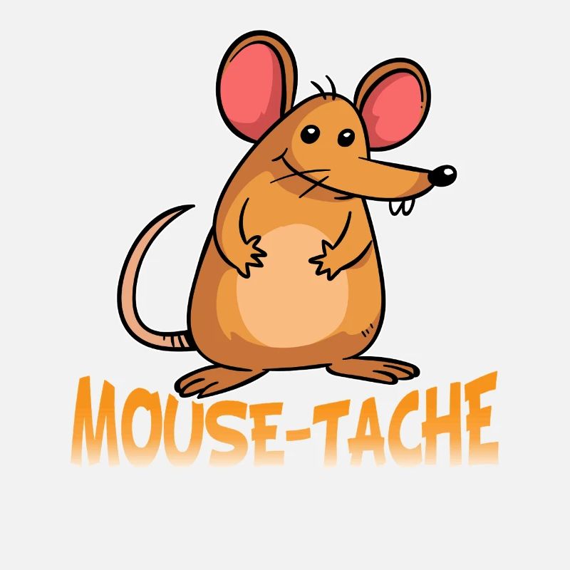 Mouse-Tache Funny Mouse Pun Cartoon Graphic
