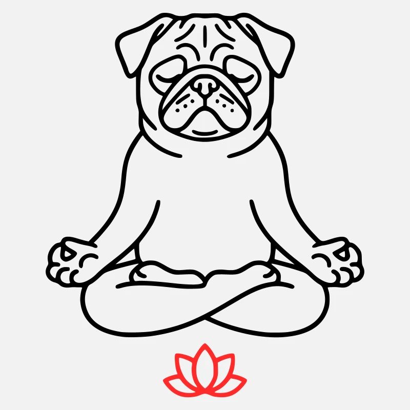 Mops Hund Zen Ausmalbild