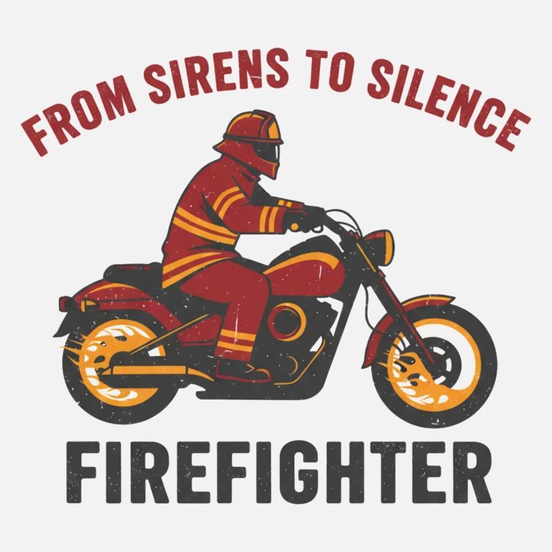 Firefighter Biker Badge Stencil Art
