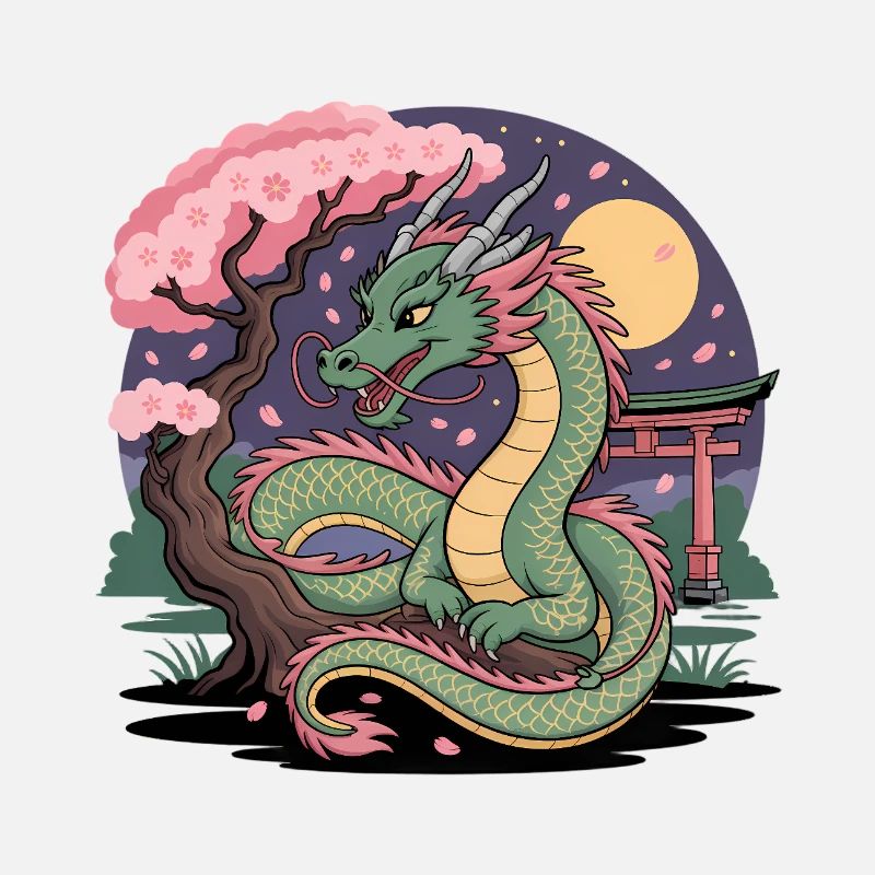 Dragon Sakura sous lune