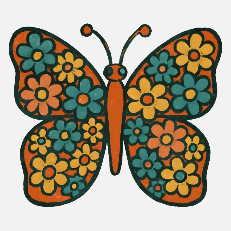 Butterfly with floral pattern