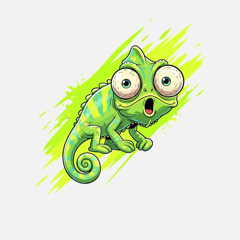 Neon Chameleon Splash