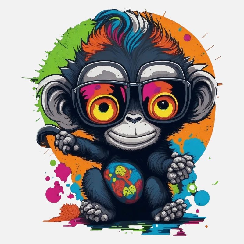 Éclaboussure de Singe à Lunettes Néon - Singe - Singe