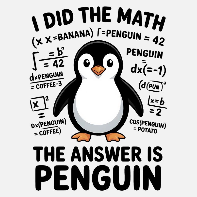 Mathe Sprüche Pinguin Lustiges Mathe Geschenk