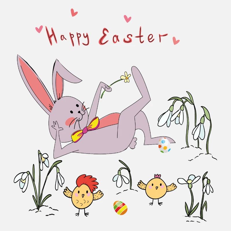 Lapin de Pâques avec poussins