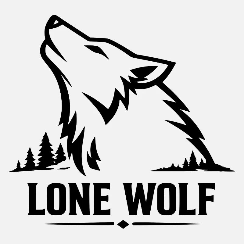 Lone Wolf Howling Wolf Wolf Head Design