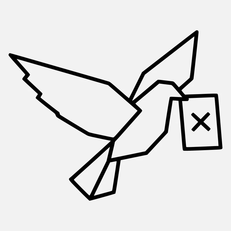 Brieftaube Wahlzettel Outline