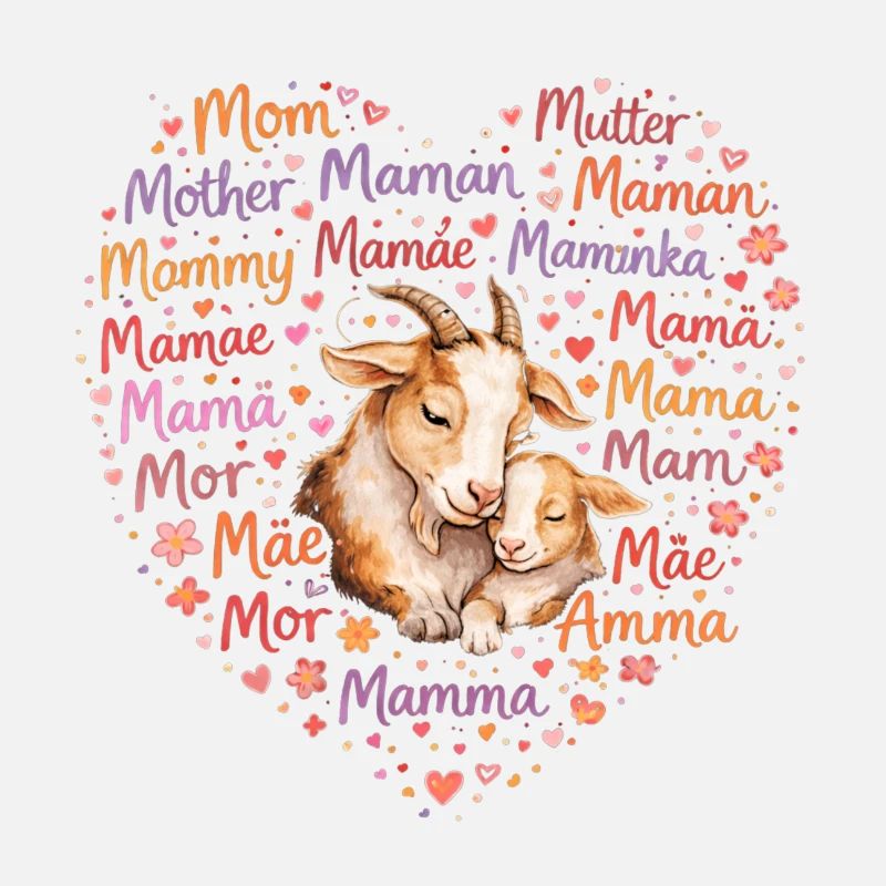 Ziegen Mama Herz – Muttertag Geschenk Ziege