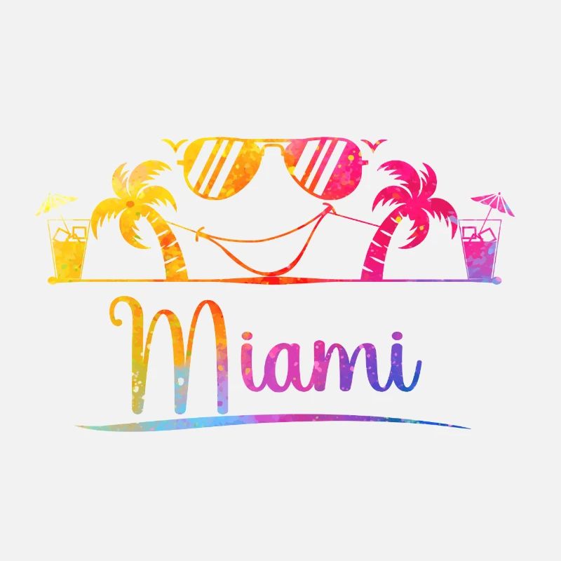 Miami Strandpalmen Regenbogen-Design
