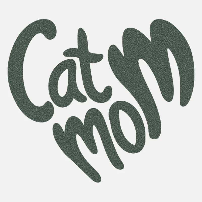 Lettrage en forme de cœur de maman chatte avec texture granuleuse