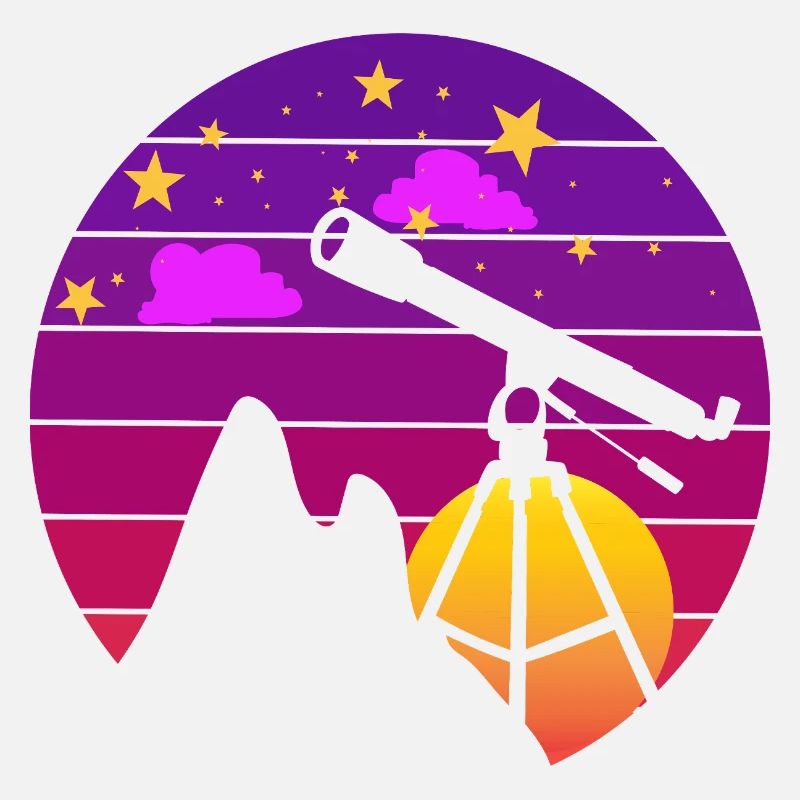 Retro Astronomie Teleskop Sonnenuntergang