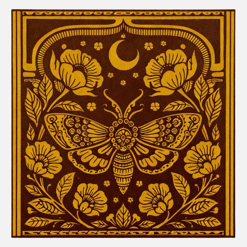 Moonlit Moth in Floral Arc