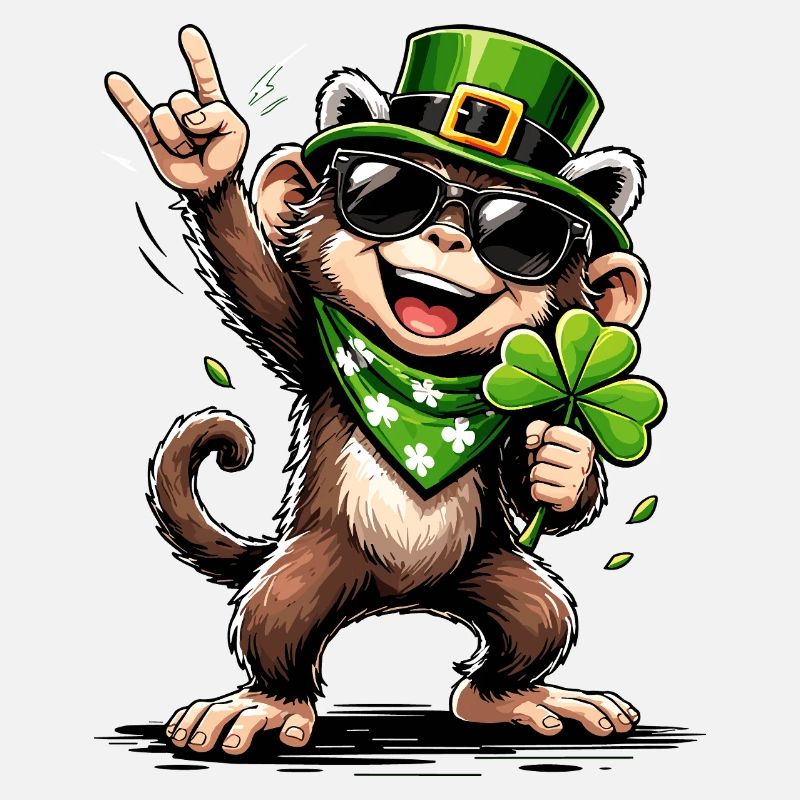 Affe Kleeblatt St. Patty's Funny Geschenk