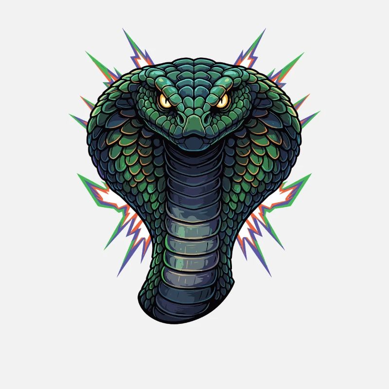 Cobra head with neon spikes