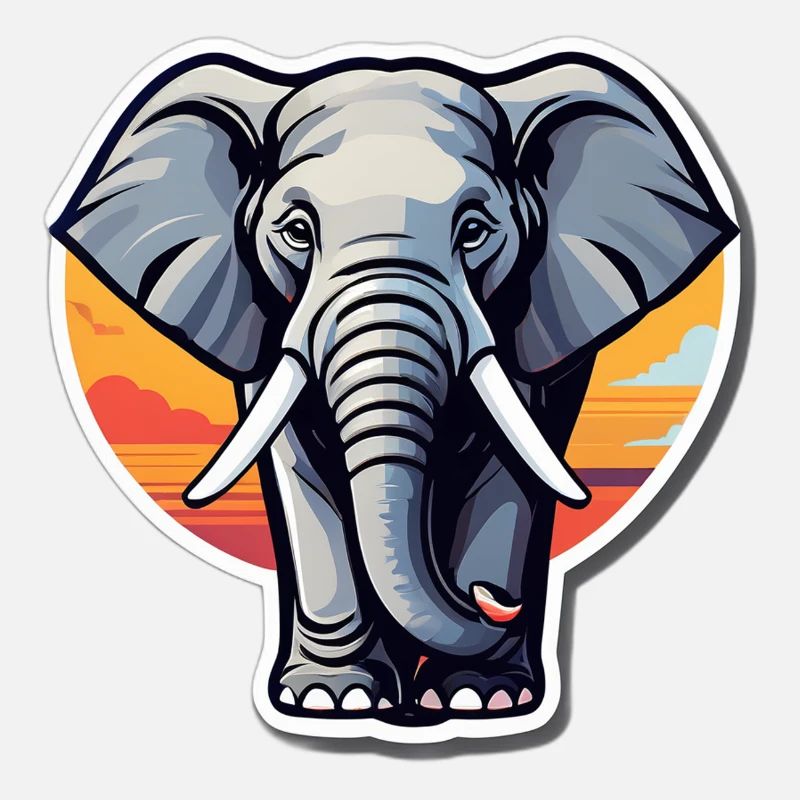 Elephant Sunset Decal