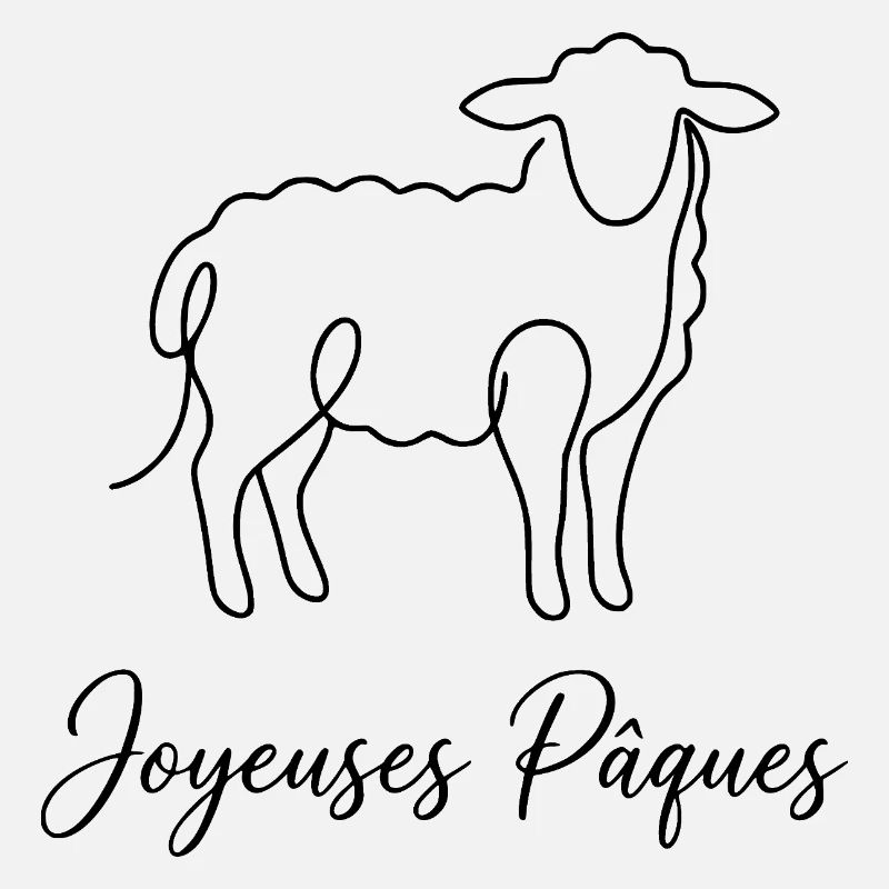 Joyeuses Pâques , Süßes Lämmchen Oster Shirt, Bag