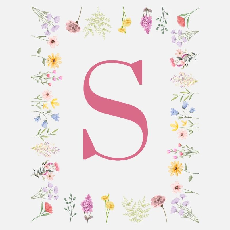Initial S Blumenmonogramm