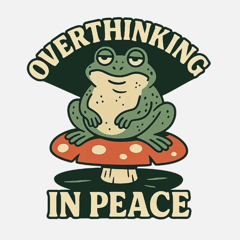 Overthinking in Peace Frog Humor Relax