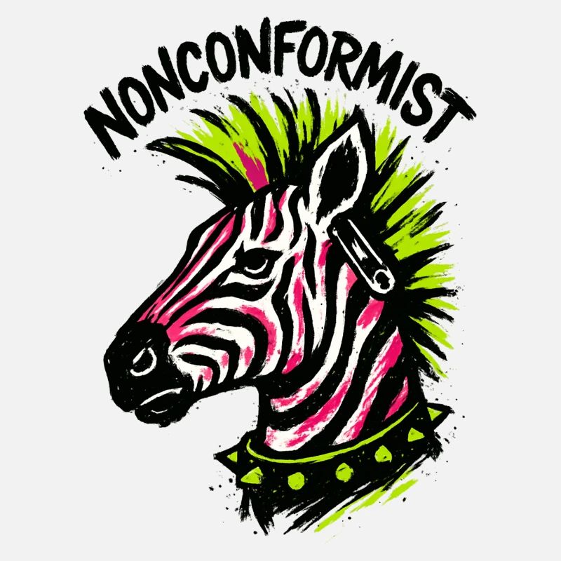 Zebra Punk Maverick Crest Neon Style Rocker