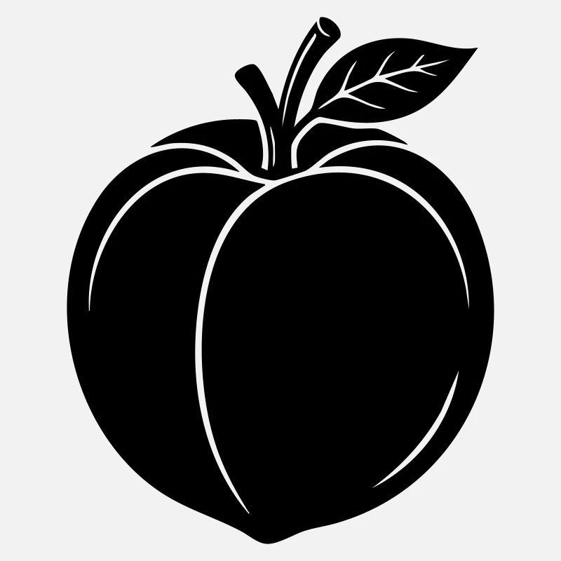 Pfirsichfrucht-Silhouette