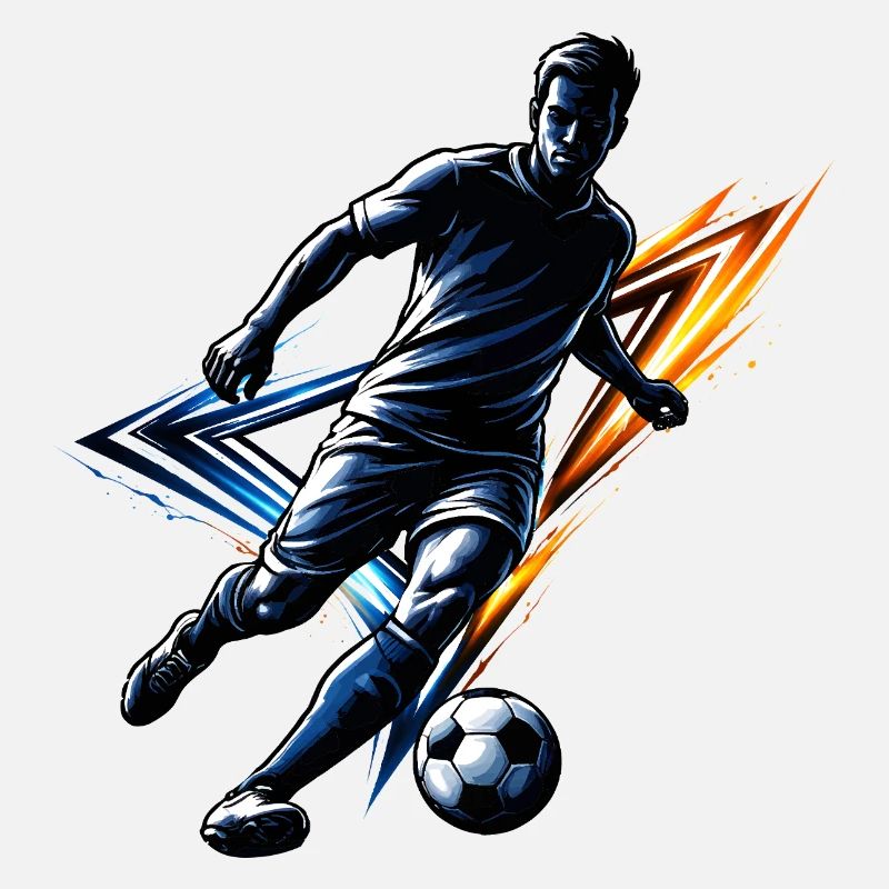 Soccer Player Silhouette Sport Design Dynamic