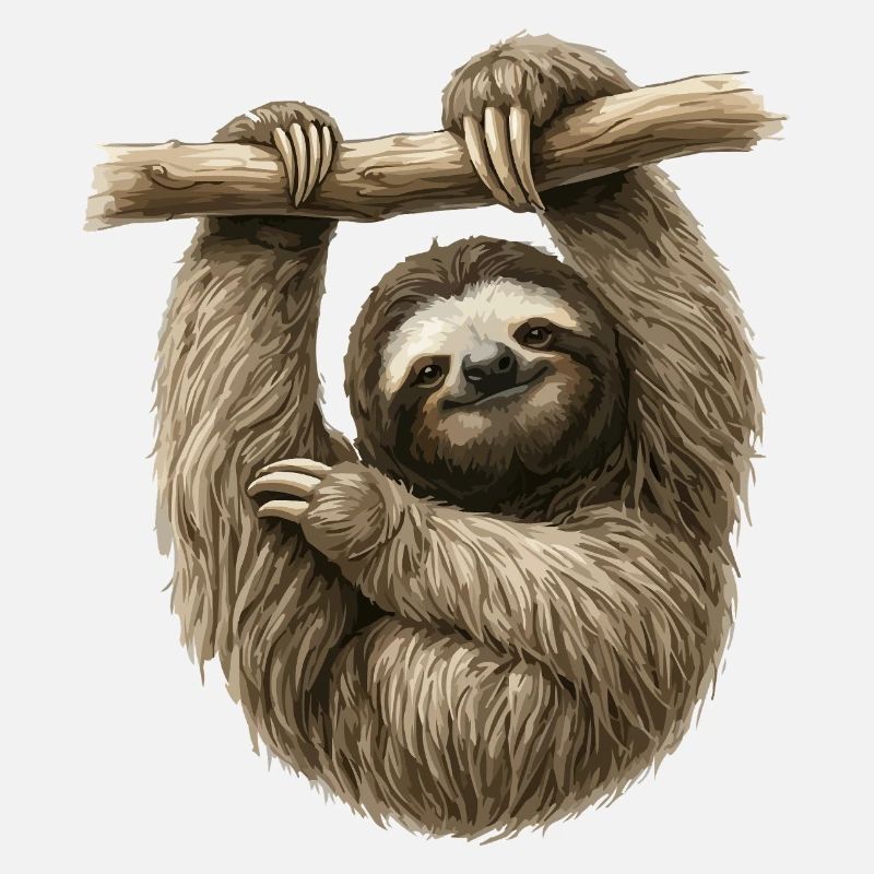 Sloth on a branch – cozy sloth