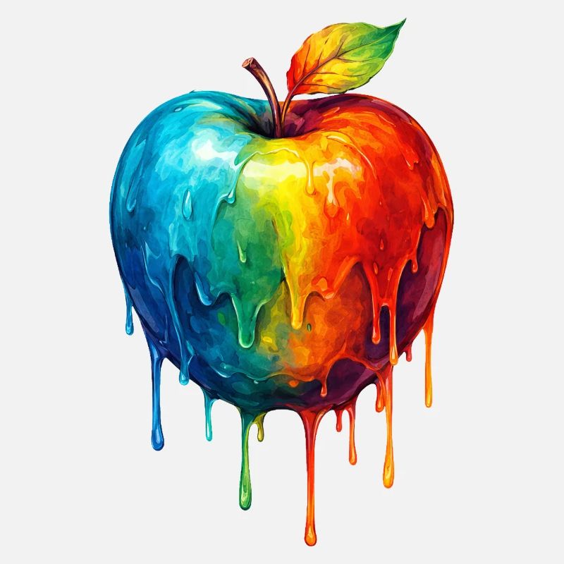 Apfel mit buntem Farbverlauf