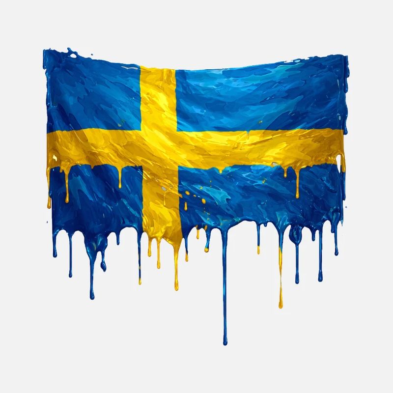 Sweden Flag Drop Art