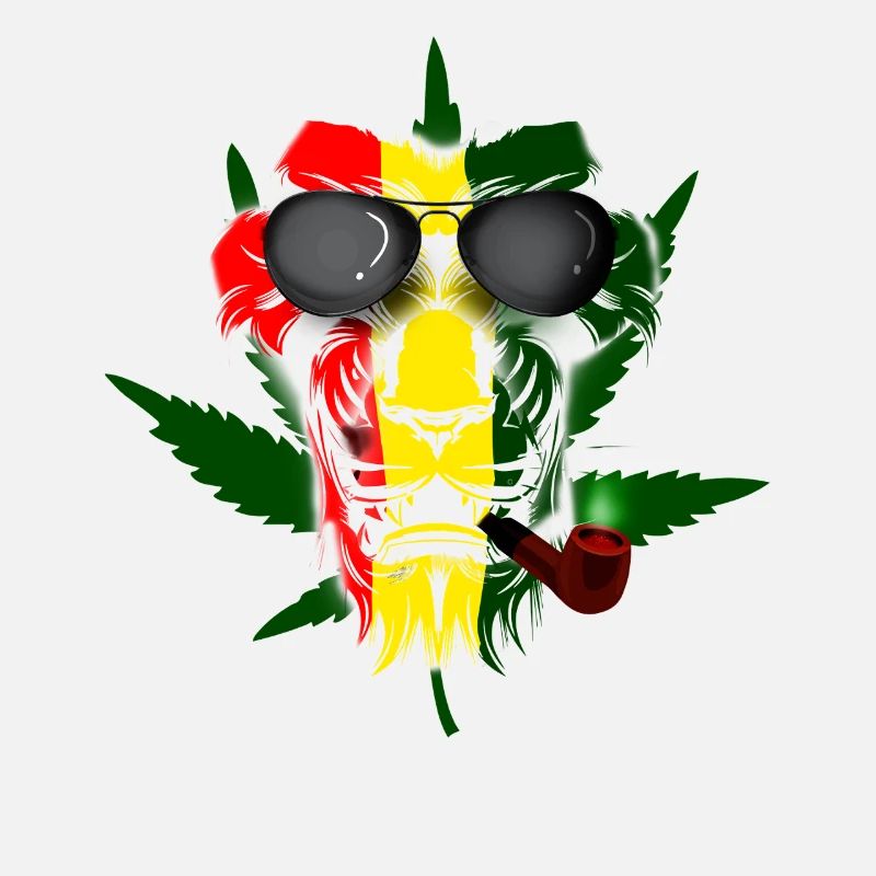 Graphique de fumée de lion Rasta