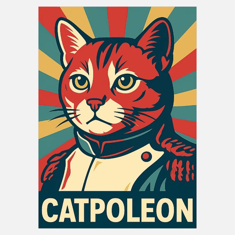 Catpoleon – Cat as Napoleon Retro Poster