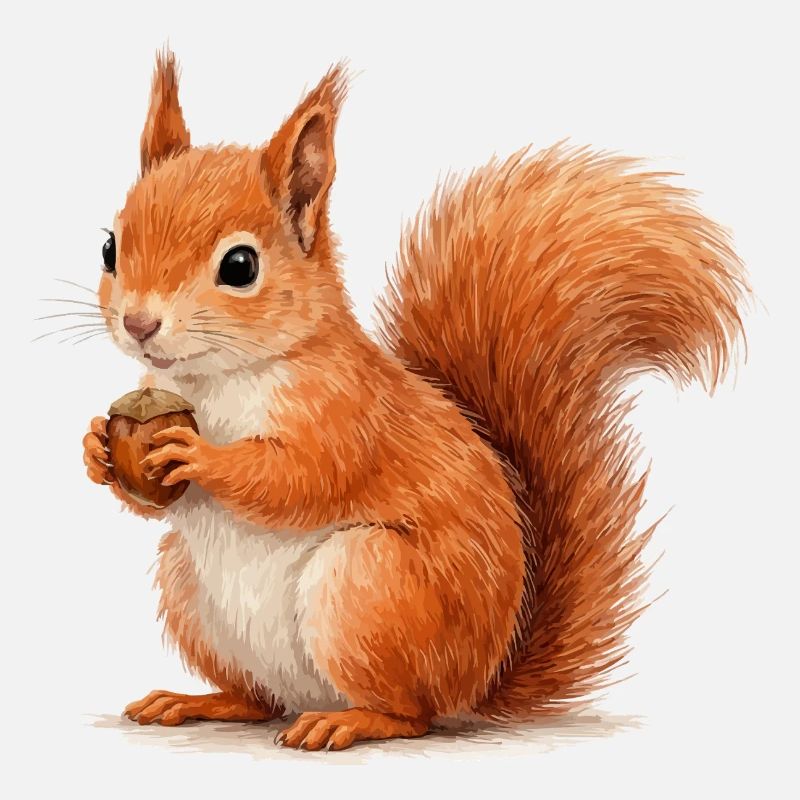 Eichhörnchen mit Eichel Illustration