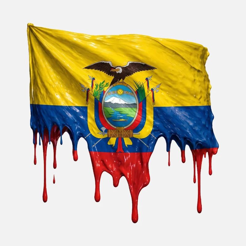 Ecuador Flaggen-Splatter