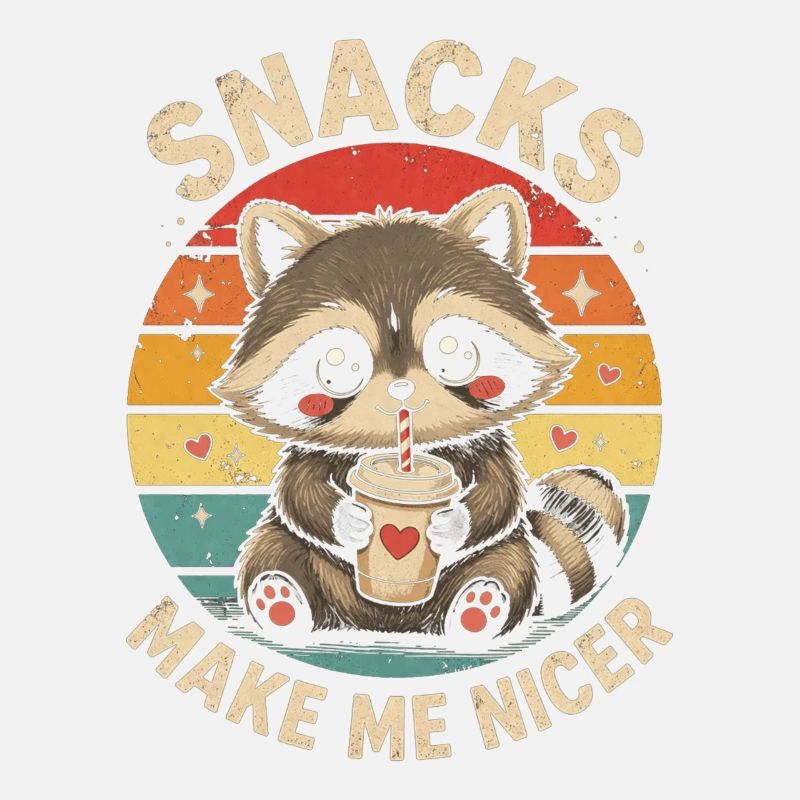 Raccoon Snacks Machen Mich Netter Waschbär Hunger
