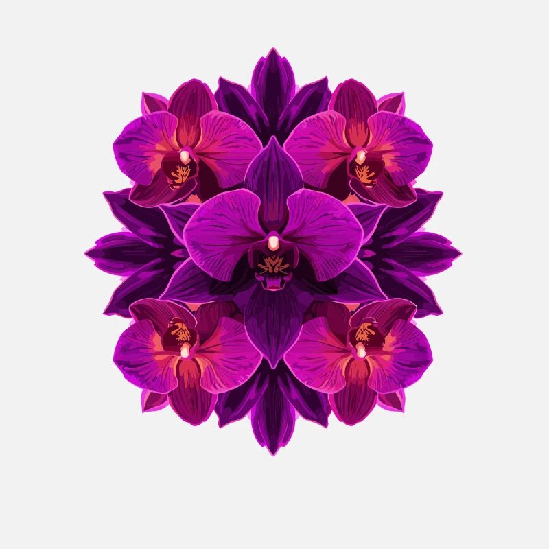 Mandala Orchidée Lumière Pourpre