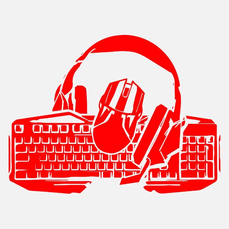 Retro-Keyboard und Kopfhörer