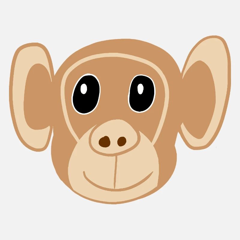 Visage de singe mignon imprimé Singe Monkey Monkey Kids
