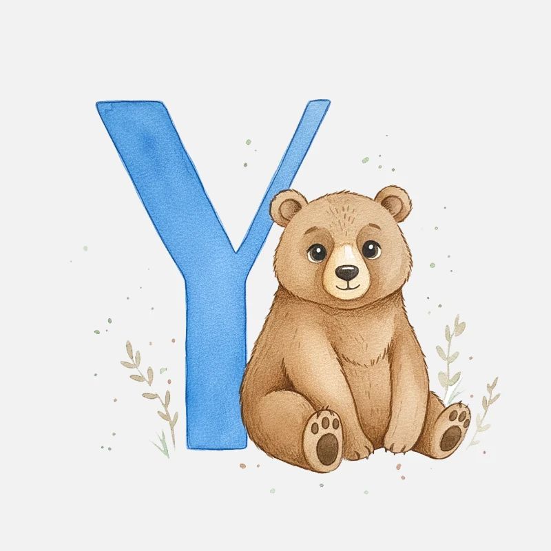 Y mit Bär – Wasserfarben
