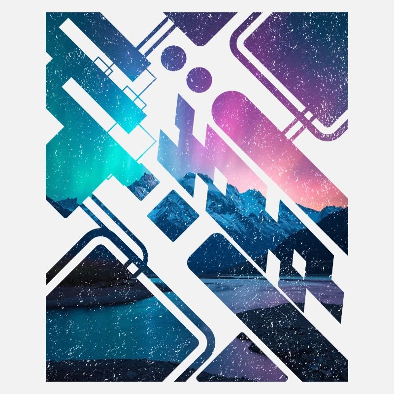 Geometric Mountain Aurora