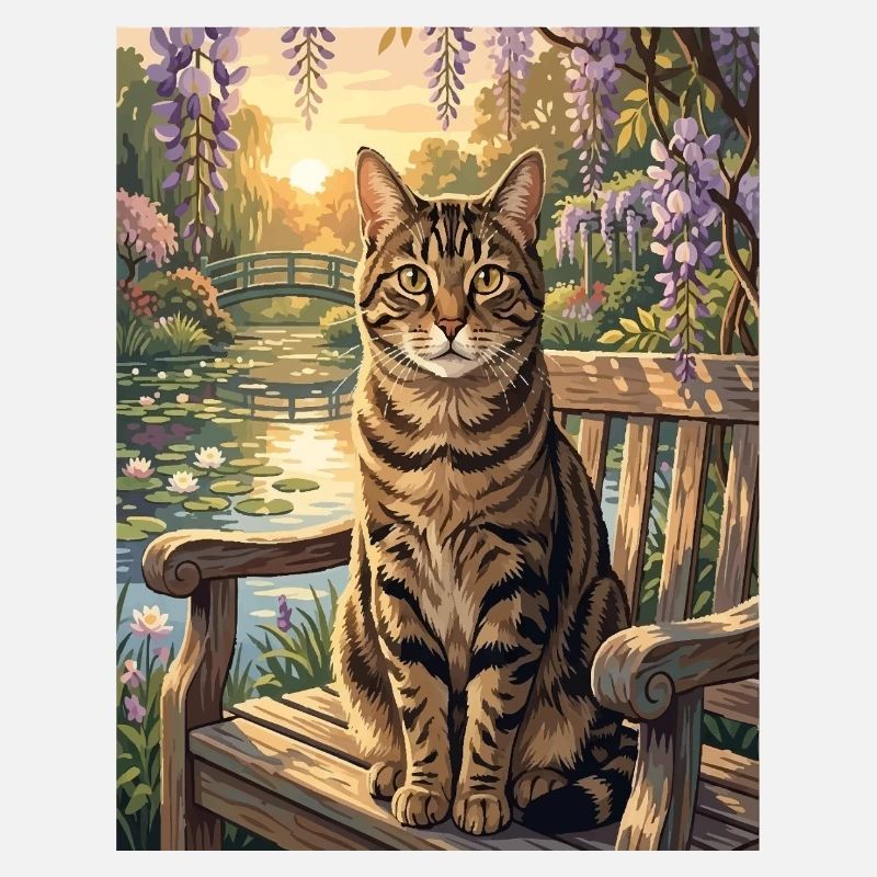 Tigerkette im ruhigen Blaubaumgarten