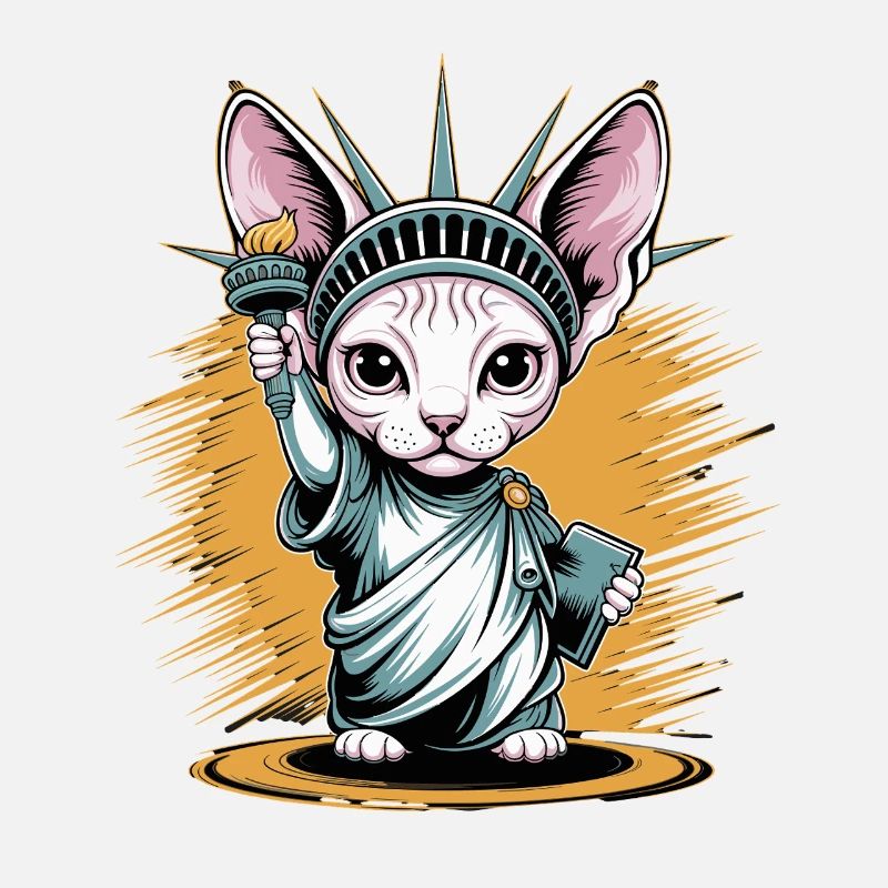 Sphinx Cat Statue of Liberty Artwork