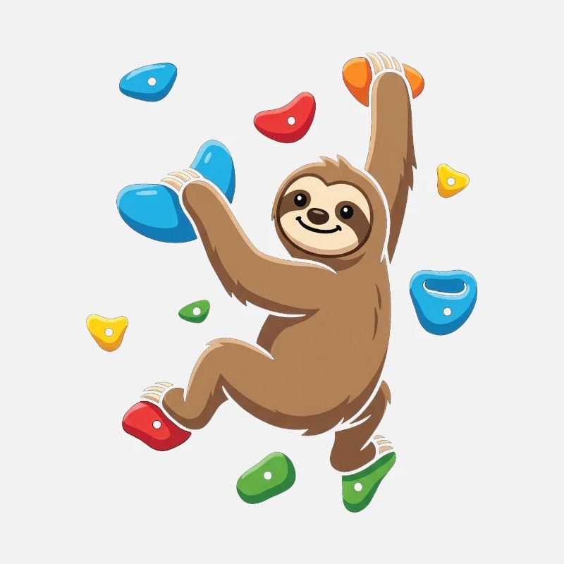 Climbing Sloth Cute Bouldering Rock Climber