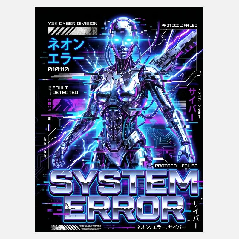 System Error Neon Cyborg