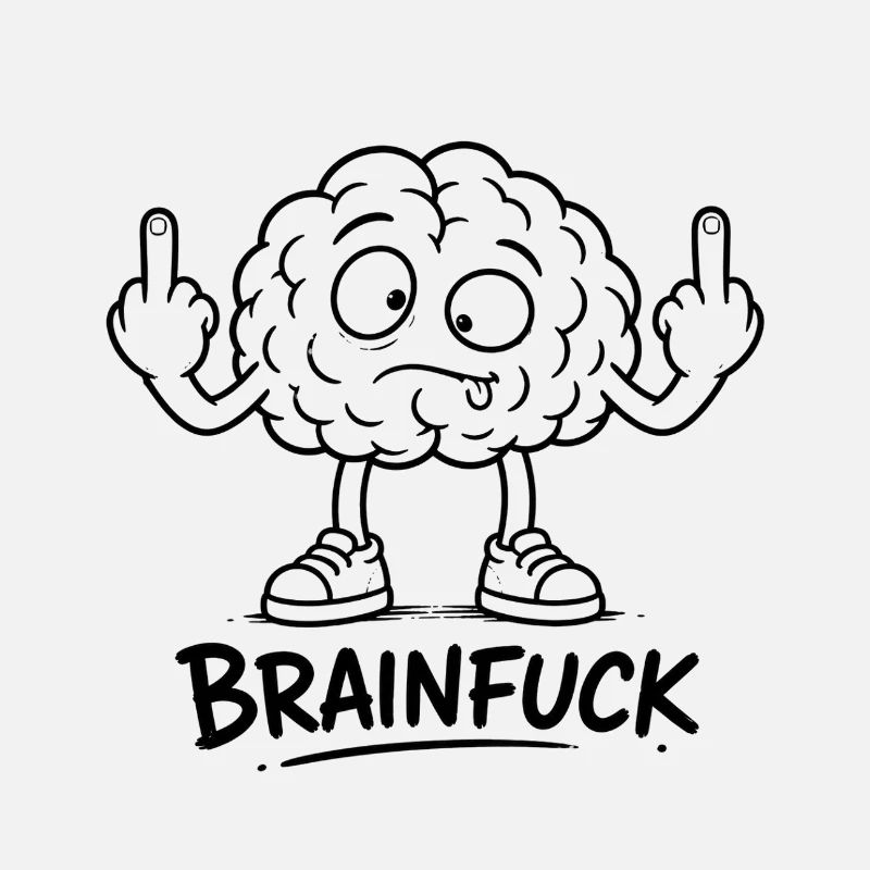Brain Graffiti With Middle Finger